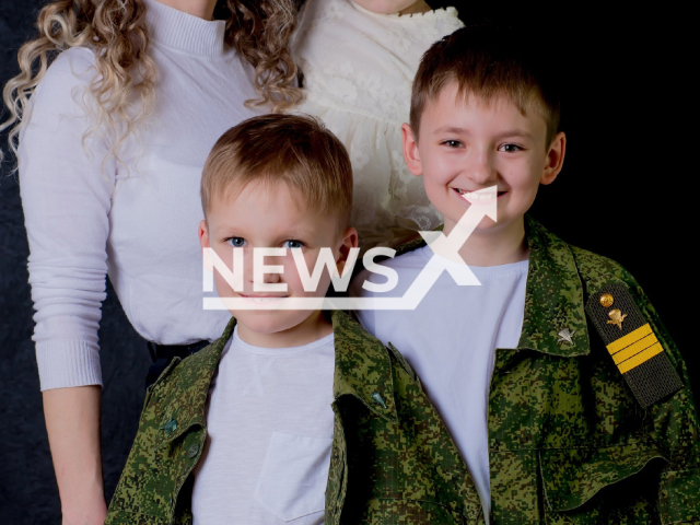 Photo shows Elena with her children in Stavropol Krai, Russia, undated. Kids died in car accident being hit by train. Note: Photo from social media (WivesofHeroes/Newsflash)