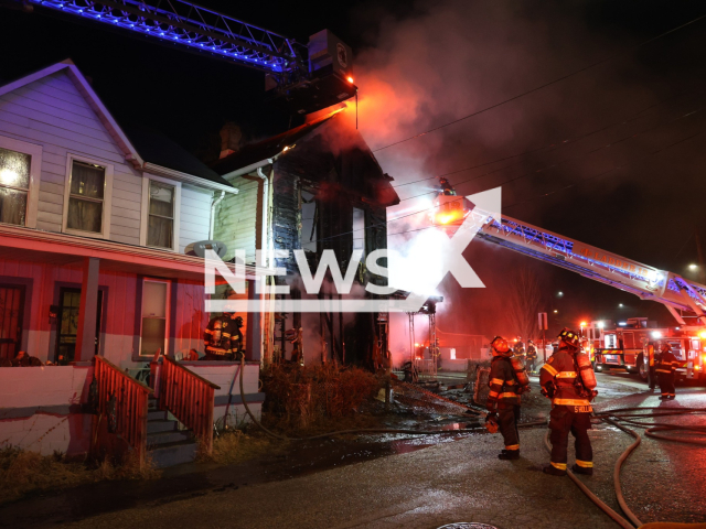 Fire fighters put out a  fire in an unoccupied structure in Indianapolis, Indiana, USA, on Friday, Feb. 16, 2024. The fire was brought under control in 1 hour, no injuries, and under investigation. Note: Fire department photo. (Indianapolis Fire Department/Clipzilla)