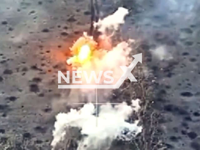 Ukrainian forces destroy Russian armoured vehicles and troops during an unsuccessful assault in Ukraine in undated footage. The footage was released by the 3rd Brigade of Operational Purpose "Spartan" on Tuesday, Feb. 20, 2024. Note: Picture is screenshot from a video. (@58brigade/Newsflash)