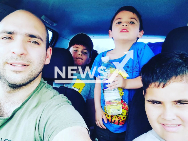 Photo shows Gabriel Robledo with his children, undated. They died in an accident in Corrientes, Argentina, on Thursday, Feb. 15, 2024.
Note: Private photo(Newsflash).