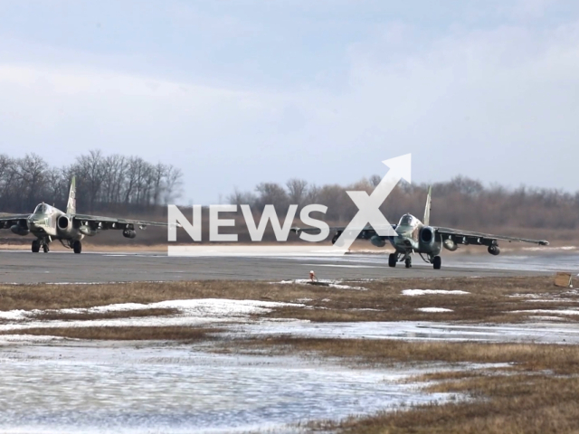 Su-25 crews attack strongholds and concentrations of manpower of the Ukrainian Armed Force, in Lyman, Ukraine. (Ministry of Defense of the Russian Federation/Clipzilla)