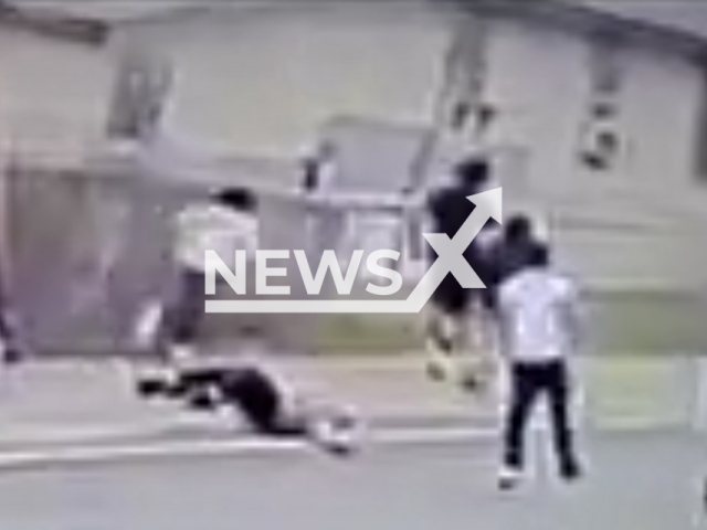 Teens slam elderly woman to the ground during mugging in San Antonio, Texas, USA, on Valentine’s Day, Feb. 14, 2024. Note: Picture is a screenshot from the video. (San Antonio Police Department /Clipzilla)