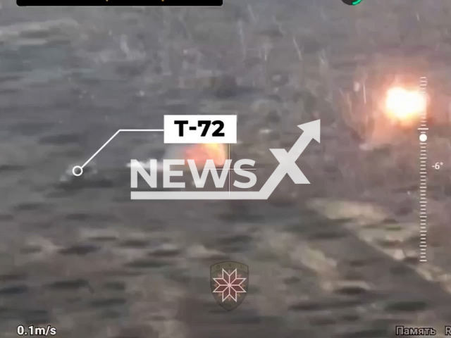 Ukrainian forces destroy Russian tanks and armoured combat vehicles on the frontlines in Ukraine in undated footage. The footage released by the 63rd Separate Mechanised Brigade of the Armed Forces of Ukraine on Thursday, Feb. 22, 2024.Note: Picture is screenshot from a video. (@Pavliuk_KSV/Newsflash)