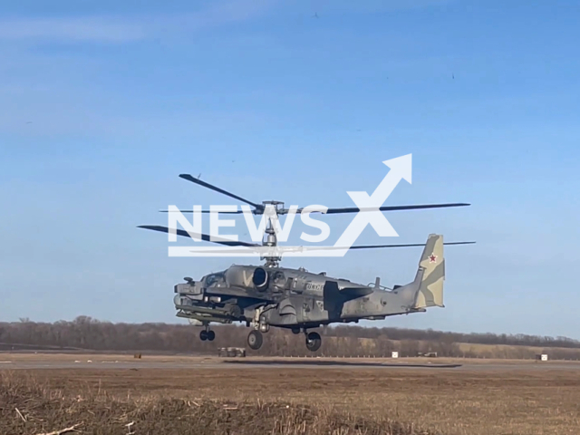 The strike group of the Russian army aviation attack Ukrainians in Lyman, Ukraine. Note: Picture is a screenshot from the video. (Ministry of Defense of the Russian Federation/Clipzilla)