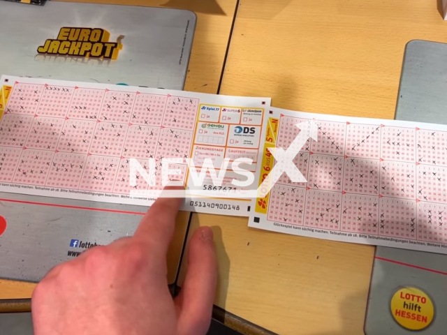 Photo shows illustrative image of  lotto ticket, undated. Lottery player from Baden-Wuerttemberg won 15.5 million euros on Friday, Feb 23, 2024.
Note: Photo is a screenshot from a video(Newsflash).