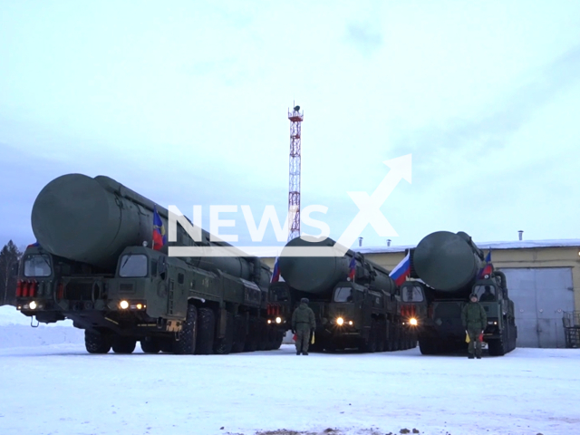 Mobile ground missile systems Yars are moved from the permanent deployment point  Teykovo,  Russia to Moscow, Russia, for the military parade. Note: Picture is a screenshot from the video. (Ministry of Defense of the Russian Federation/Clipzilla)