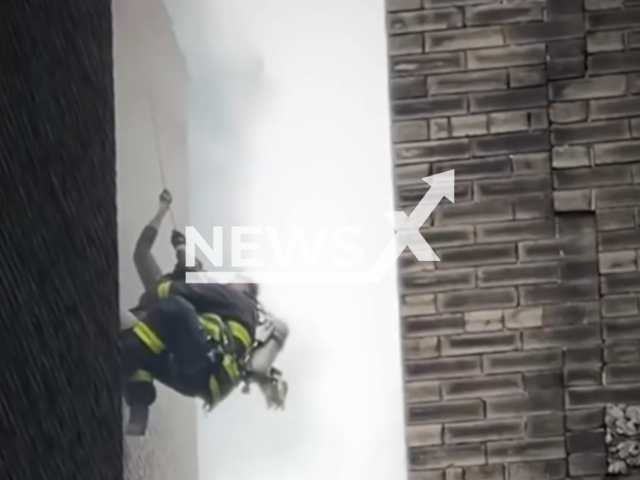 Firefights tackle a fire caused by lithium-ion batteries, in New York City, New York, USA, on Friday, Feb. 23, 2024. Note: Picture is a screenshot from the video. (New York City Fire Department/Clipzilla)