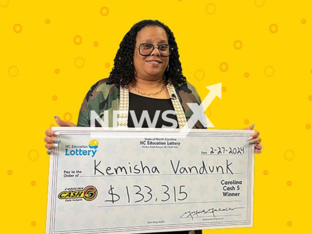 Photo shows Kemisha Vandunk, undated. The woman of Spring Lake won $133,315 Cash 5 jackpot.
Note: Licensed photo(NC Education Lottery/Newsflash).