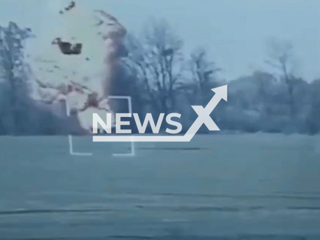 The Armed Forces of Ukraine in the Kharkiv region, Ukraine, destroyed 4 enemy tanks from the Stugna-P anti-tank missile system, in April, 2022. Note: This picture is a screenshot from the video (@GeneralStaffZSU/Newsflash).