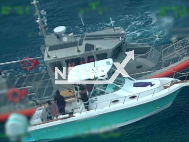 Coast Guard rescue 5 boaters after their 30-foot vessel 23 miles southwest of Marco Island, Florida, USA, on Sunday, March 3, 2024.Note: Picture is screenshot from a video. (U.S. Coast Guard/Clipzilla)