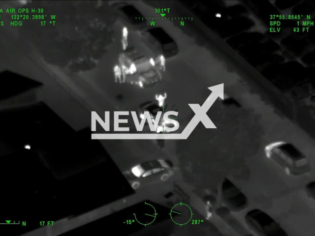 CHP H-30 helps police pursue suspect, in Vallejo, California, USA. Note: Picture is a screenshot from the video. (CHP - Golden Gate Division Air Operations/Clipzilla)