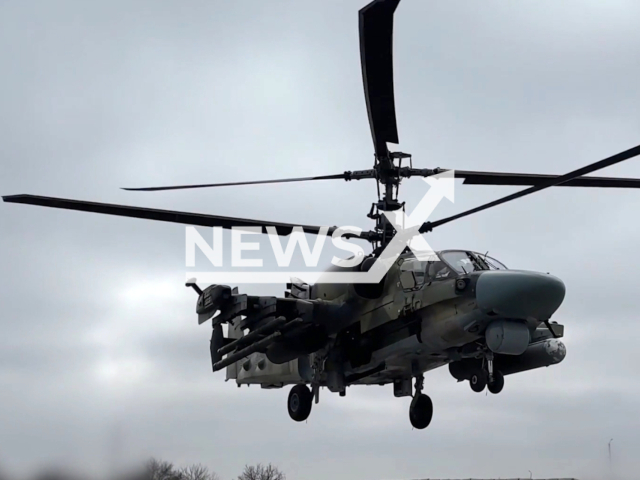 The strike group of the army aviation of the Aerospace Forces hit Ukranian strongholds and manpower in the Sievierodonetsk direction, Ukraine. Note: Picture is a screenshot from the video. (Ministry of Defense of the Russian Federation/Clipzilla)