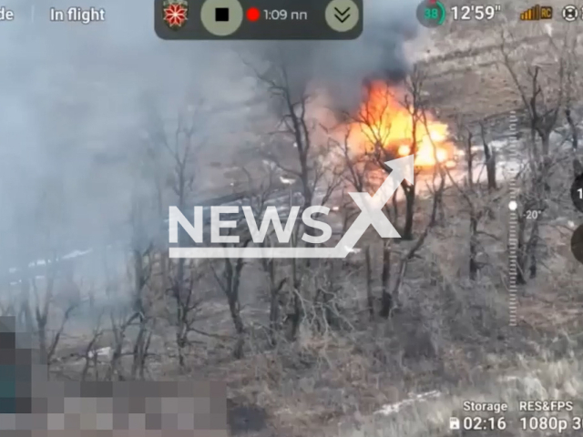 Ukrainian forces destroy Russian war machines on the frontline in undated footage. The footage was released by the 60th Separate Mechanised Ingulets Brigade of the Armed Forces of Ukraine on Thursday, Mar. 14, 2024.
Note: Picture is screenshot from a video (@OMIBr_60/Newsflash)