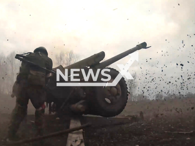 Russian crews of 122-mm D-30 howitzers destroy sabotage and reconnaissance groups of Ukrainian troops in the border areas of the Kursk region, Russia. Note: Picture is a screenshot from the video. (Ministry of Defense of the Russian Federation/Clipzilla)