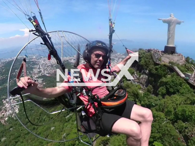 Elizeu Martins, 49, poses in undated photo. He drowned after falling with paraglider into the sea in Marica, Brazil. Note: Private photo. (Newsflash)