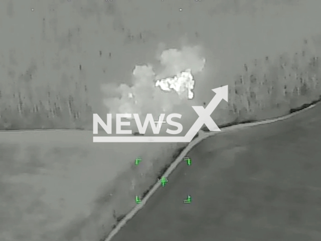 Russian military personnel destroy equipment of Ukrainian troups in the forest area of ​​​​the border area with the Belgorod region, Russia. Note: Picture is a screenshot from the video. (Ministry of Defense of the Russian Federation/Clipzilla)