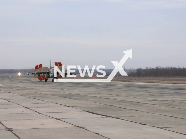 Su-25 attack aircraft of the Russian Aerospace Forces attack units of the Ukrainian Armed Forces in the  Sievierodonetsk area, Ukraine. Note: Picture is a screenshot from the video. (Ministry of Defense of the Russian Federation/Clipzilla)