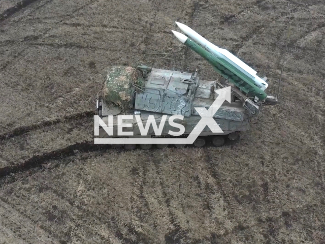 Russian air defense units destroy a Ukrainian Armed Forces helicopter in the Avdiivka area, Russia. Note: Picture is a screenshot from the video. (Ministry of Defense of the Russian Federation/Clipzilla)