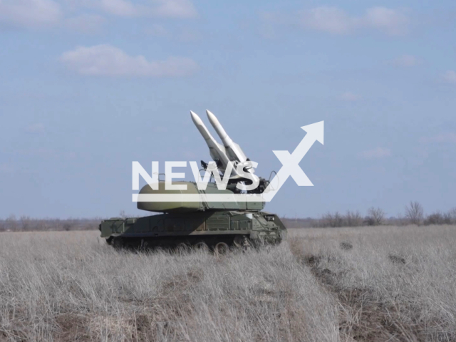 Russian troops Buk-M1 anti-aircraft missile systems cover the positions of troops from attacks by air attack weapons of the Ukrainian Armed Forces in the South Donetsk area, Ukraine. Note: Picture is a screenshot from the video. (Ministry of Defense of the Russian Federation/Clipzilla)