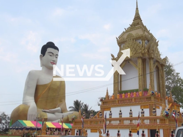 Photo shows the Buddha statue in Phsar Leu Village Cambodia, undated. The 29 meter statue got facelift after the criticism in 2023.
Note: Photo is a screenshot from a video(Newsflash).