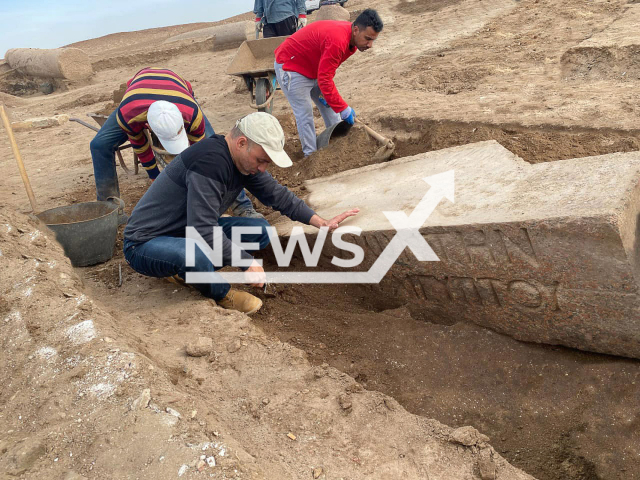 Ministry of Tourism and Antiquities announced on 25th April 2022 that the Egyptian archaeologists unearthed the ruins of a temple for the ancient Greek god Zeus in the Tell el-Farma archaeological site in northwestern Sinai. Note: Picture is from the Ministry of Tourism and Antiquities of Egypt (@tourismandantiq/Newsflash)