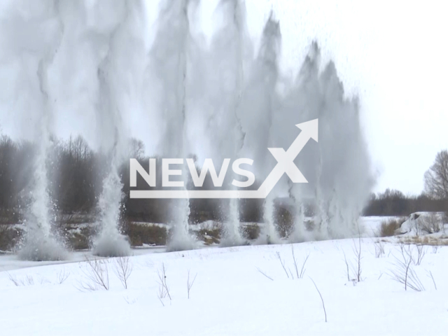 Russian sappers protect three settlements from floods in the Ilishevsky District, Russia. Note: Picture is a screenshot from the video. (Ministry of Defense of the Russian Federation/Clipzilla)