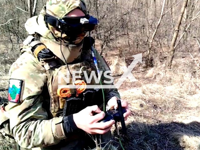 Russian crews of kamikaze drones destroy three Ukrainians strong points and two units of enemy armored vehicles in the area of ​​the village Robotyne, Ukraine. Note: Picture is a screenshot from the video. (Ministry of Defense of the Russian Federation/Clipzilla)