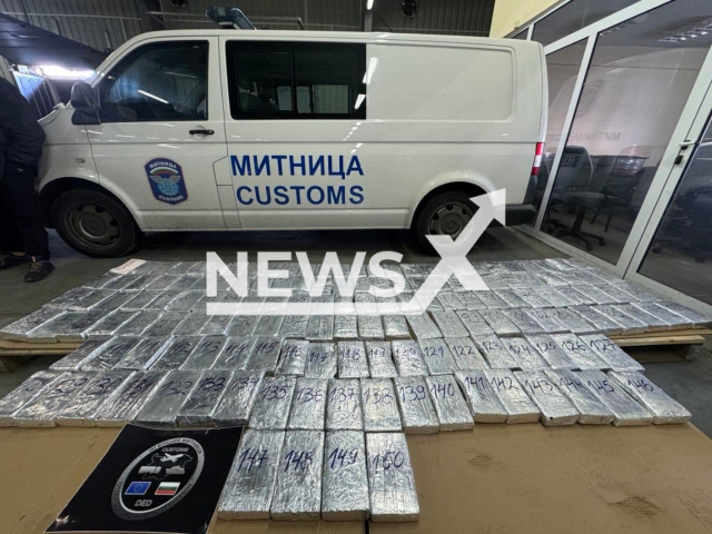 Photo shows the cocaine found in a container for bananas in Burgas, Bulgaria, undated. 170 kilograms of cocaine worth 6.8 million dollars were seized. 
Note: Licensed photo(Bulgarian National Customs Agency/Newsflash).