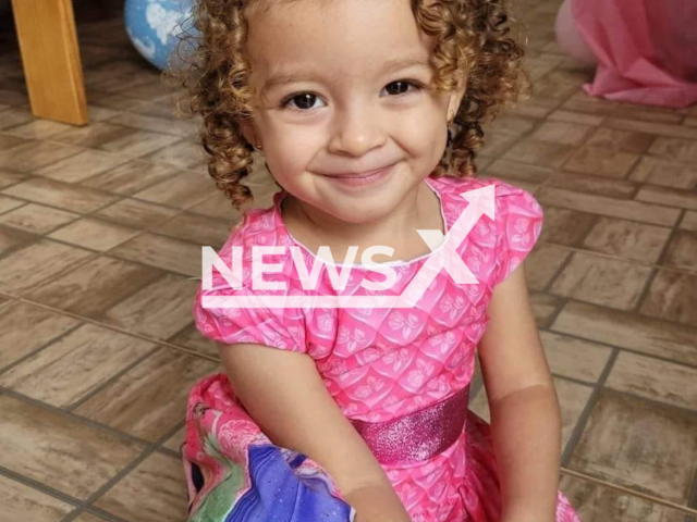 Elisa da Silva Marques, 3, poses in undated photo. She died after drinking caustic soda in Sao Manuel, Brazil. Note: Private photo. (Newsflash)