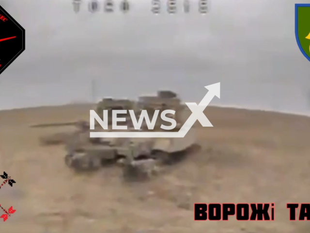 Ukrainian kamikaze drones destroy Russian tanks on the frontline in Ukraine in undated footage. The footage released by the Ground forces of the Armed Forces of Ukraine on Thursday, Mar. 28, 2024. Note: Picture is screenshot from a video (@landforcesofukraine/Newsflash)