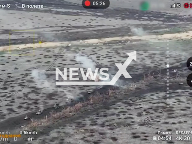 Ukrainian forces destroy Russian tanks on the frontlines in Ukraine in undated footage. The footage released by the 68th Separate Hunting Brigade named after Oleksy Dovbusha of the Armed Forces of Ukraine on Monday, Apr. 01, 2024.Note: Picture is screenshot from a video. (@68brigade/Newsflash)