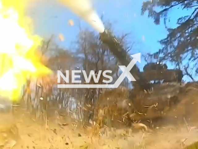 Photo shows Russian troops disrupting Ukrainian Armed Forces personnel rotation using T-72 main battle tanks in the city of Avdiivka, Donetsk Oblast, Ukraine, on Apr. 2, 2024. Note: Picture is a screenshot from the video. (Ministry of Defence of the Russian Federation/Clipzilla)