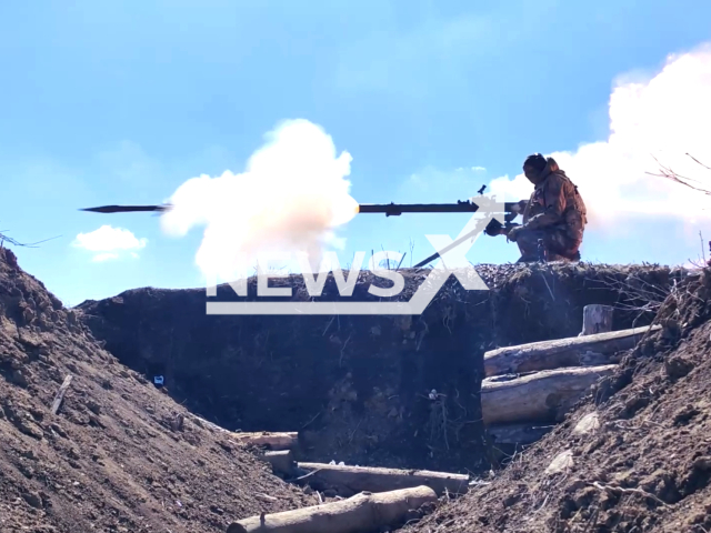 Photo shows Russian anti-tank crews destroying an observation post and positions of Ukrainian troops in Bakhmut, Donetsk Oblast, Ukraine, on Apr. 4, 2024. Note: Picture is a screenshot from the video. (Ministry of Defence of the Russian Federation/Clipzilla)