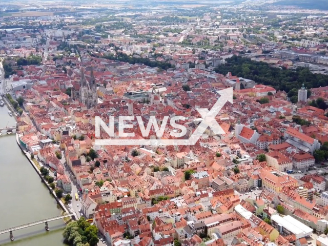 Image shows the city of Regensburg, Bavaria State, Germany undated photo. Asia RA, 28, was arrested after she allegedly ran a slave brothel for her husband at home on Tuesday, Apr. 9, 2024. Note: Photo is a screenshot from a video. (Newsflash)