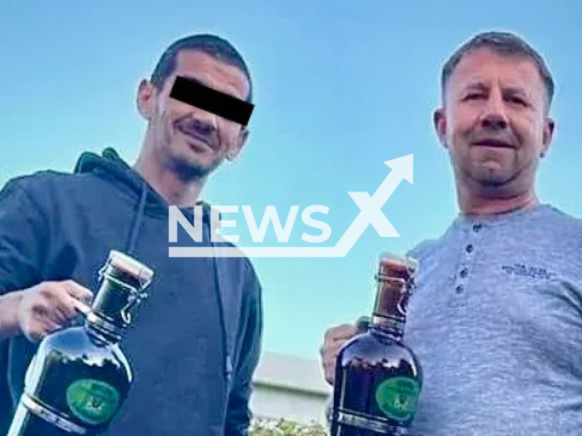 Image shows Garik P., 41, (left) and his friend and victim, Alexej H., 45, undated photo. The incident happened in Fredenbeck, Lower Saxony State, Germany, on Apr. 5, 2024. Note: Private photo. (Newsflash)