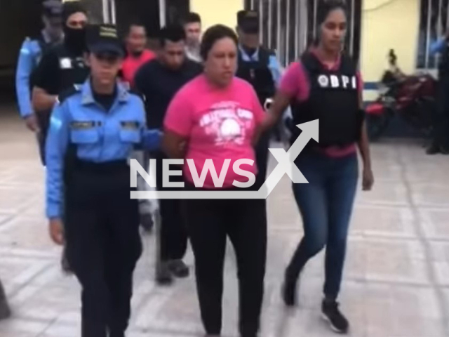 Picture shows the arrested mother, undated. A couple was arrested for selling a girl for a car in El Paraiso, Honduras. Note: Image is a screenshot from  video. (Newsflash)