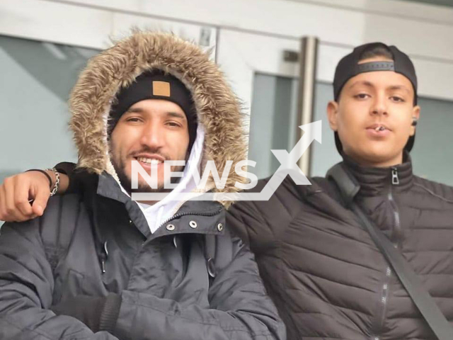 Belhassen Fadhel, 20, (right) poses in undated photo. He killed his best pal with six shots over money dispute in Hamburg, Germany. Note: Private photo from social media. (Newsflash)