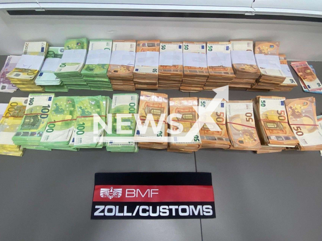 Picture shows a suitcase with money, undated. Airport customs found 700,000 euros in luggage at Vienna Airport. Note: Licensed photo. (BMF Zoll/Newsflash)