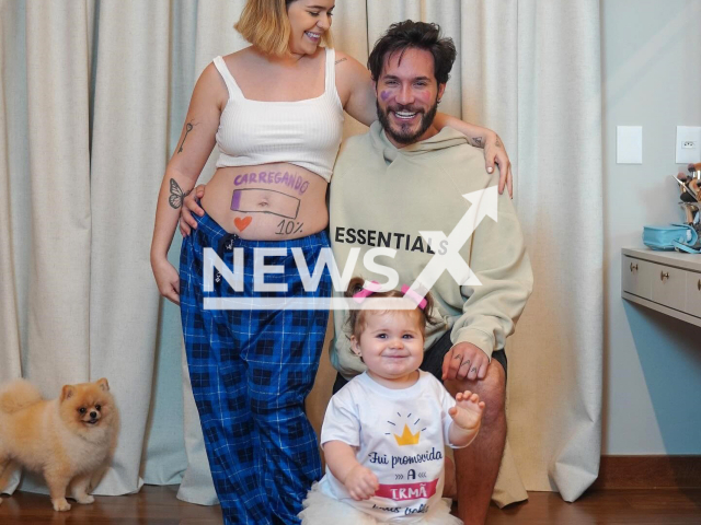 Viih Tube, Eliezer and Lua pose in undated photo. They are expecting their second child. Note: Private photo taken from social media. (@viihtube/Newsflash)