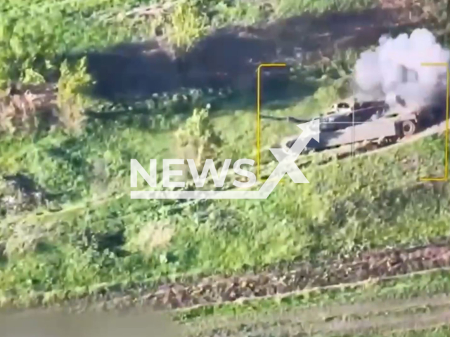 Russian forces allegedly destroy Ukrainian M1 Abrams tank and Bradley IFV on frontlines of Ukraine in undated footage. The footage was released by the Russian MoD on Saturday, May 4, 2024. Note: Picture is screenshot from a video (Russian MoD/Newsflash)