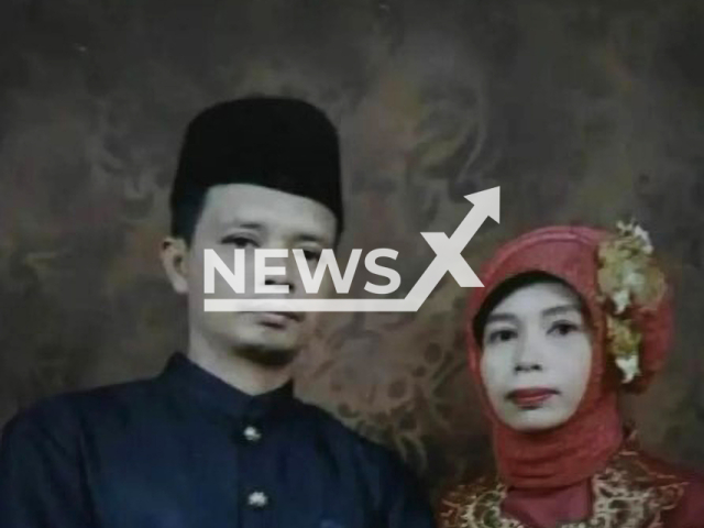 Picture shows the suspect and victim, undated. The woman was killed by her husband in Ciamis, Indonesia. Note: Private photo taken from social media. (Newsflash)