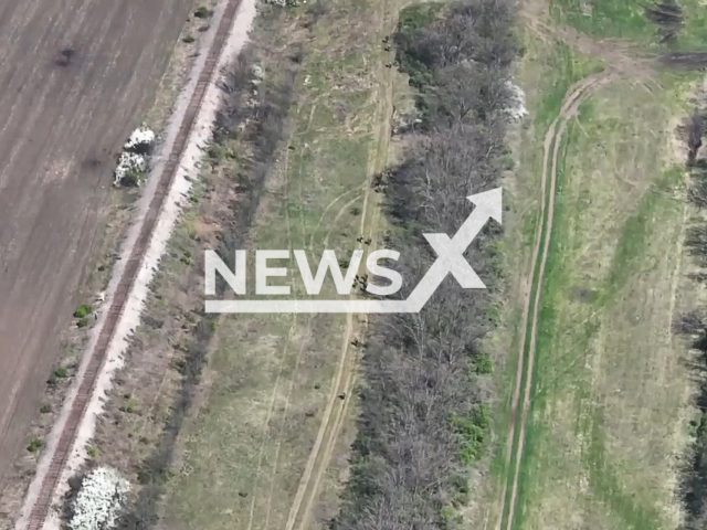 Soldiers from the 53rd separate mechanized brigade named after Prince Vladimir Monomakh strikes at Russian soldiers on 27th April, 2022. Note: Picture is a screenshot from a video (@53brigade/Newsflash)