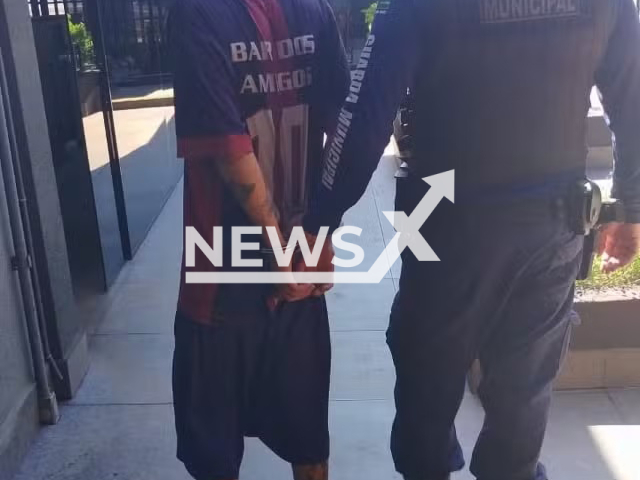 Suspect of shooting his girlfriend to death in Mato Grosso do Sul is arrested in Parana, undated. The crime occurred on April 29, 2024 in the city of Iguatemi. Note: Private photo taken from local media. (Guarda Municipal de Toledo/Newsflash)