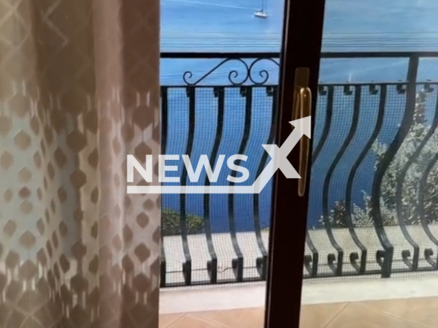 Photo shows the 'sea view' that an Argentinian woman got when renting an apartment, undated. Note: Picture is a screenshot rom the video. (@clarisamurgia/Newsflash)