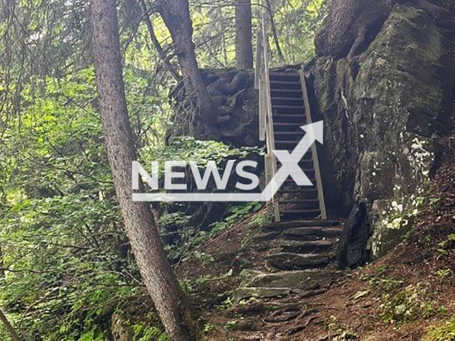 Image shows the location where the incident happened in Tete-Noire Gorge, Trient, Switzerland, undated photo. A 16-year-old teen from the USA died after falling 300 feet to her death while sightseeing on Sunday morning, June 9, 2024. Note: Licensed content. (Cantonal Police of Valais/Newsflash)