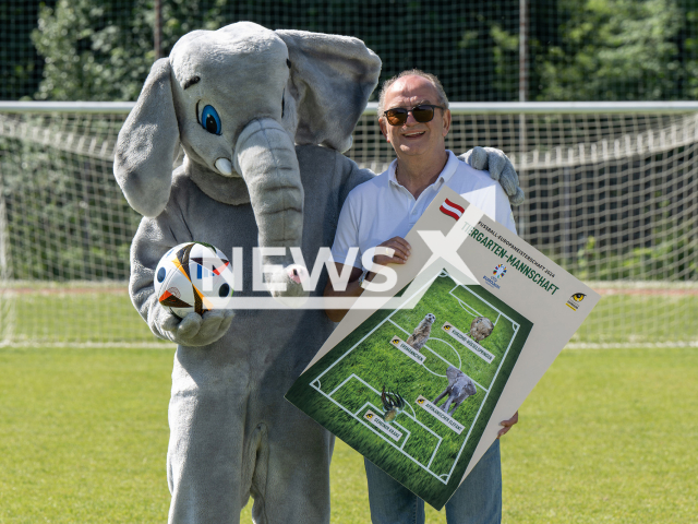 Austrian former footballer Herbert Prohaska, 68, poses in undated photo. He presented his team at the Schoenbrunn Zoo, in Venna, Austria, June 13, 2024. Note: Licensed content. (Daniel Zupanc/Newsflash)