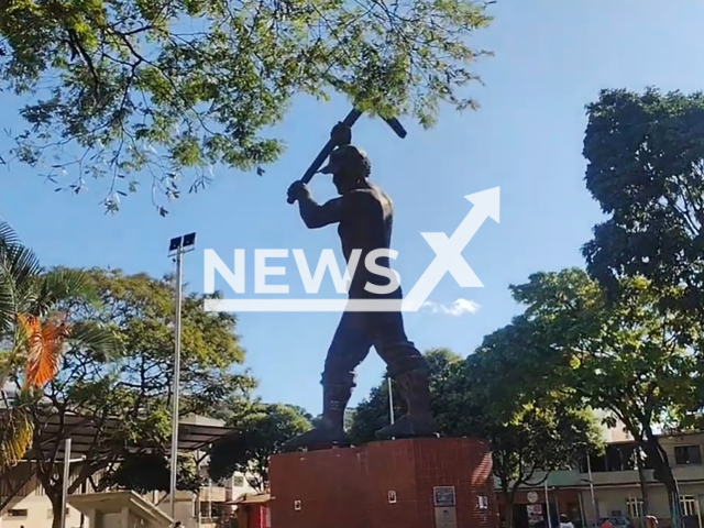 Illustrative image shows a statue in the municipality of Muriae, Minas Gerais in Brazil. Note: Image is a screenshot from video. (Newsflash)