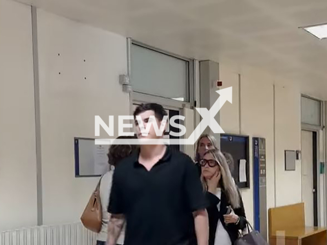 Mattia Lucarelli leaving court in Milan, Italy, on Wednesday, June 12, 2024. He was sentenced to  to 3 years and 7 months in prison for rape. Note: Private photo taken from local media. (Newsflash)