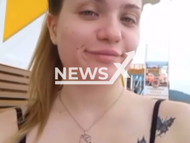 Footage shows last moments of life of Diana Belyaeva, 20, from Usman, Lipetsk on a beach of Sochi, Russia. It was last video before she was swept away by Black sea in Sochi on Sunday, June 16, 2024. Note: Picture is screenshot from a video. (Diana Belyaeva/Newsflash)