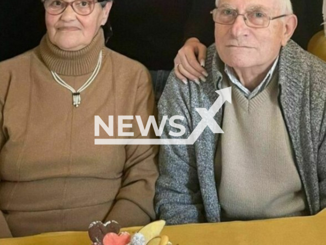 Photo shows  Luisa Marconi (left) and Giusepp Ricci (right), undated. The bodies of the couple who celebrated golden wedding, were found murdered in Fano, Italy on Monday, June 24, 2024.
Note: Private photo taken from news media(Newsflash).